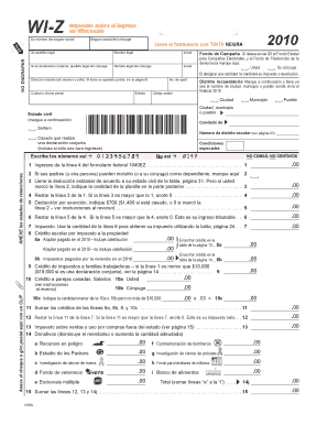 Form WI Z Wisconsin Income Tax Return PDF Fillable Format