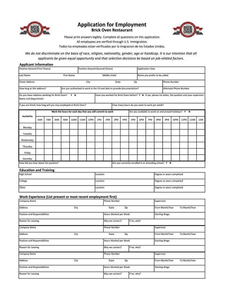 Employment Application Xlsx  Form