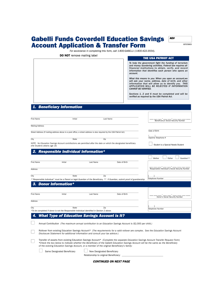 Gabelli Application  Form