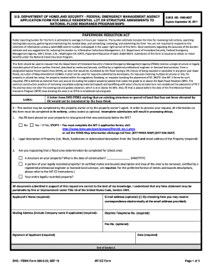 MT EZ Application Form for Single Residential Lot or FEMA