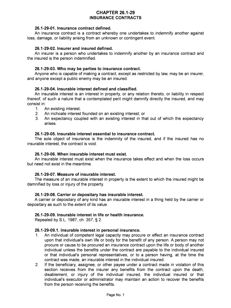 Insurance Contract Defined  Form