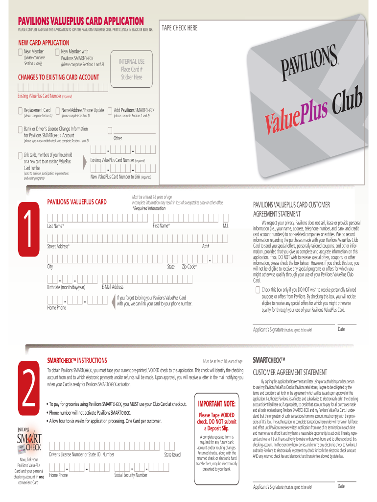 Pavilions Membership  Form