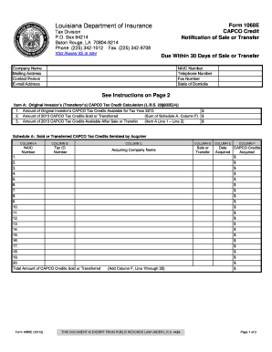 Louisiana Department of Insurance  Form