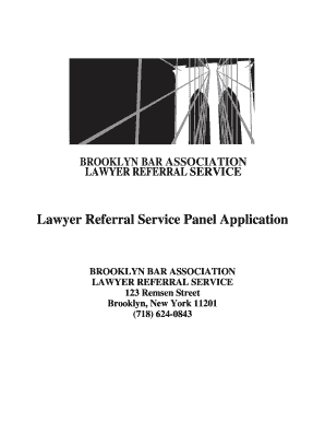 Lawyer Referral Service Panel Application Brooklynbar  Form