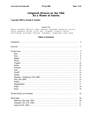 Litigated Divorce in the USA  Form