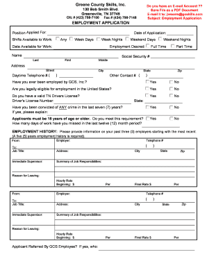 Greene County Skills  Form