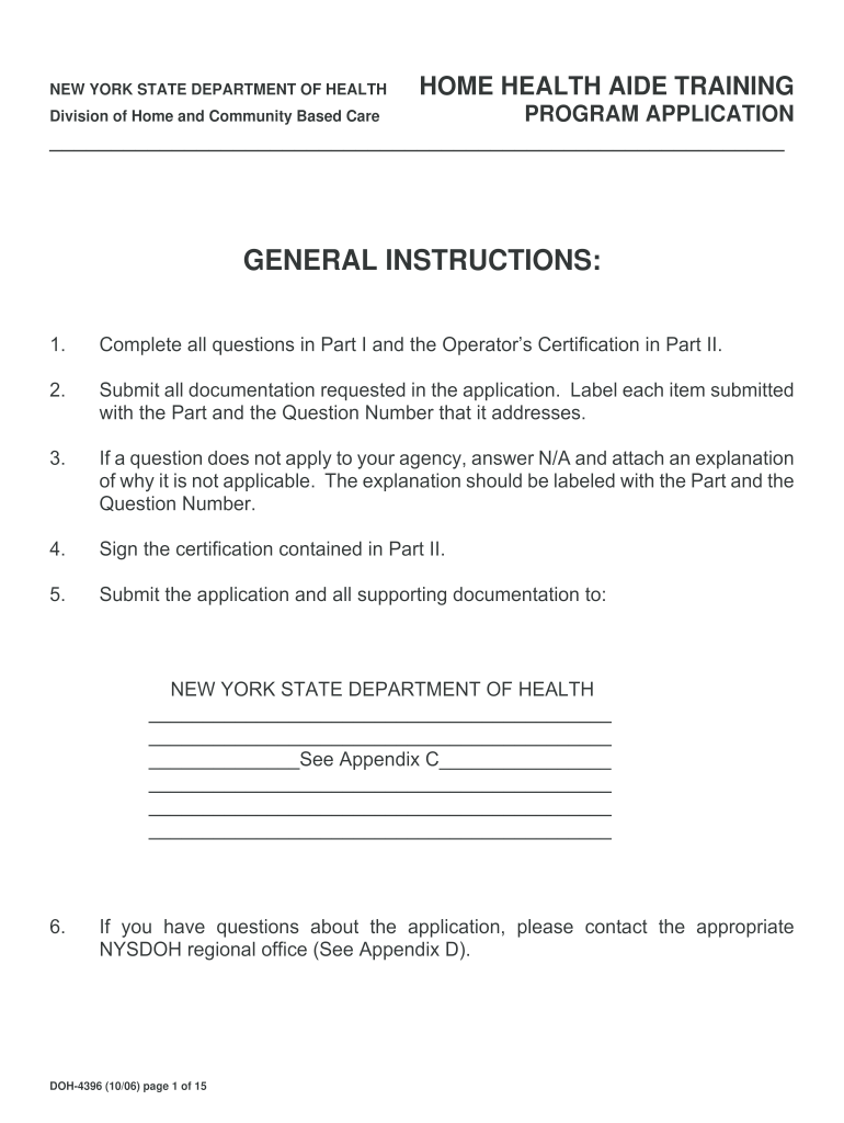 Get and Sign Home Health Aide Training Program Application  New York State    Health Ny  Form