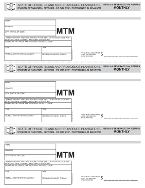 State of Rhode Island Division of TaxationSales and Excise 1  Form