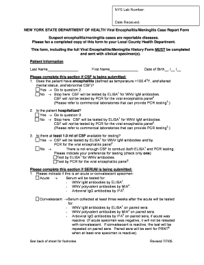 Viral EncephalitisMeningitis Case Report Form