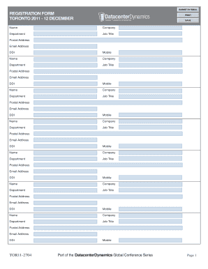 Registration Form Toronto 12 December DatacenterDynamics