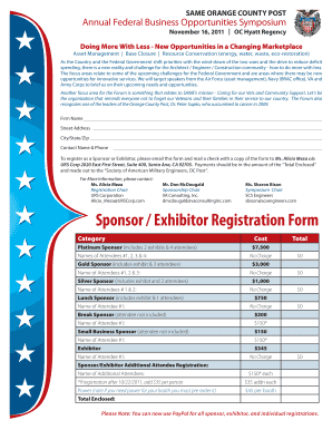 Sponsor Exhibitor Registration Form Sameoc