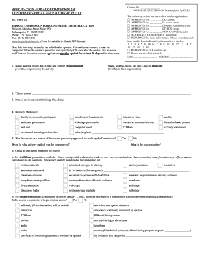 Application for Accreditation of Continuing Legal Education in Gov  Form