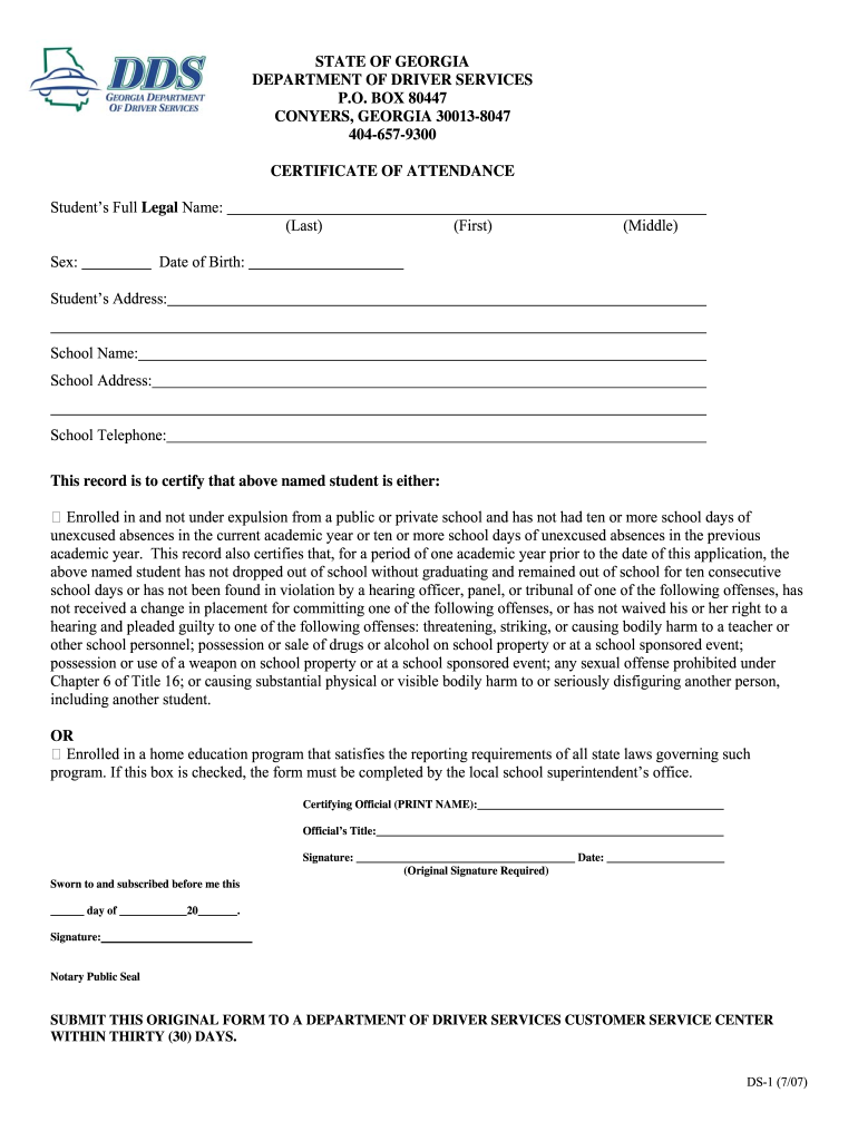 Certificate of Attendance Dmv  Form
