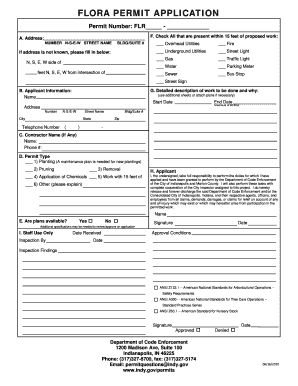 Flora Permit City Ofindianapolis  Form