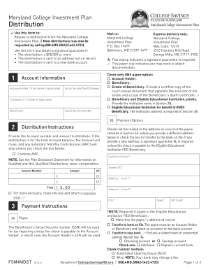 Maryland College Investment Plan Distribution Form