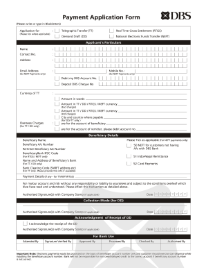 dbs business telegraphic transfer form
