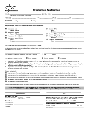 Graduation Application Gbcnv  Form