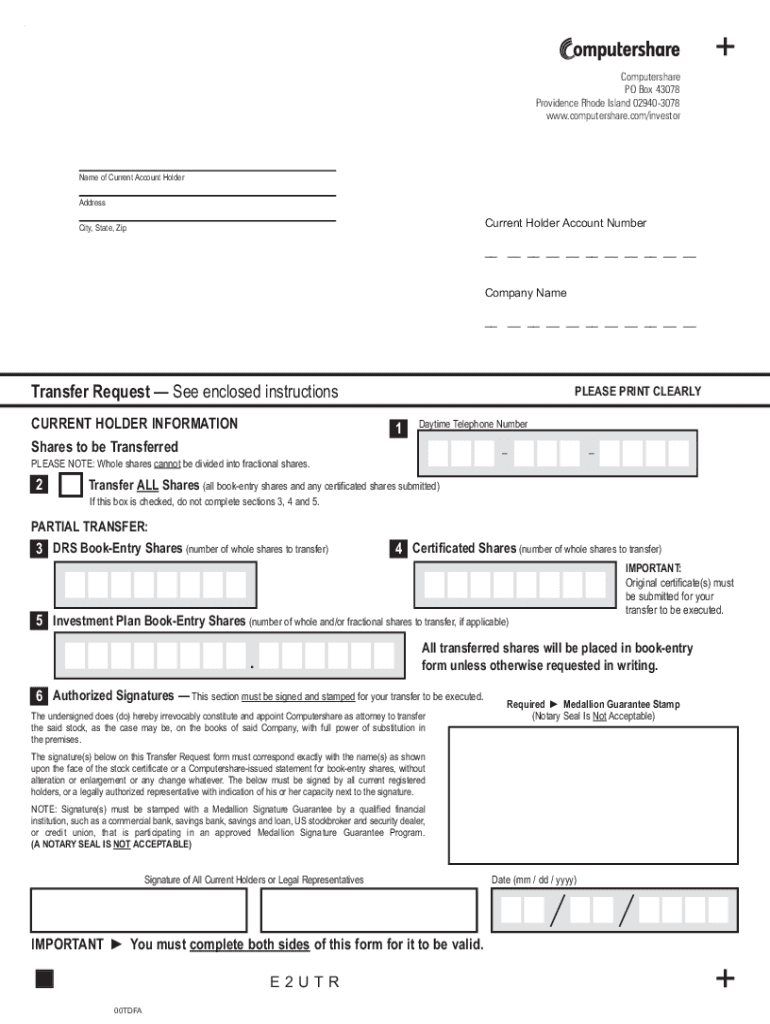 Computershare Forms 2011 2022 Fill Out And Sign Printable Pdf