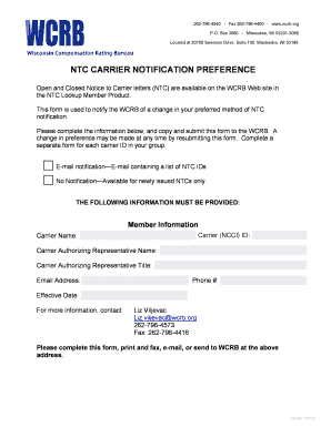 Carrier Preference Form