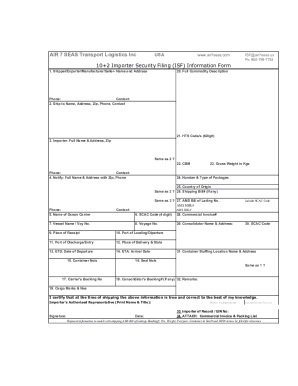 Isf Form Template