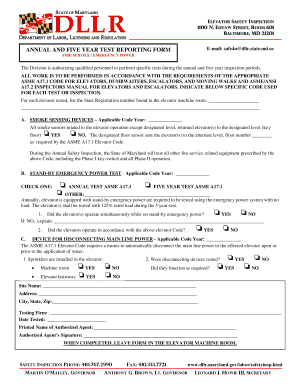 Maryland Elevator Inspection Form