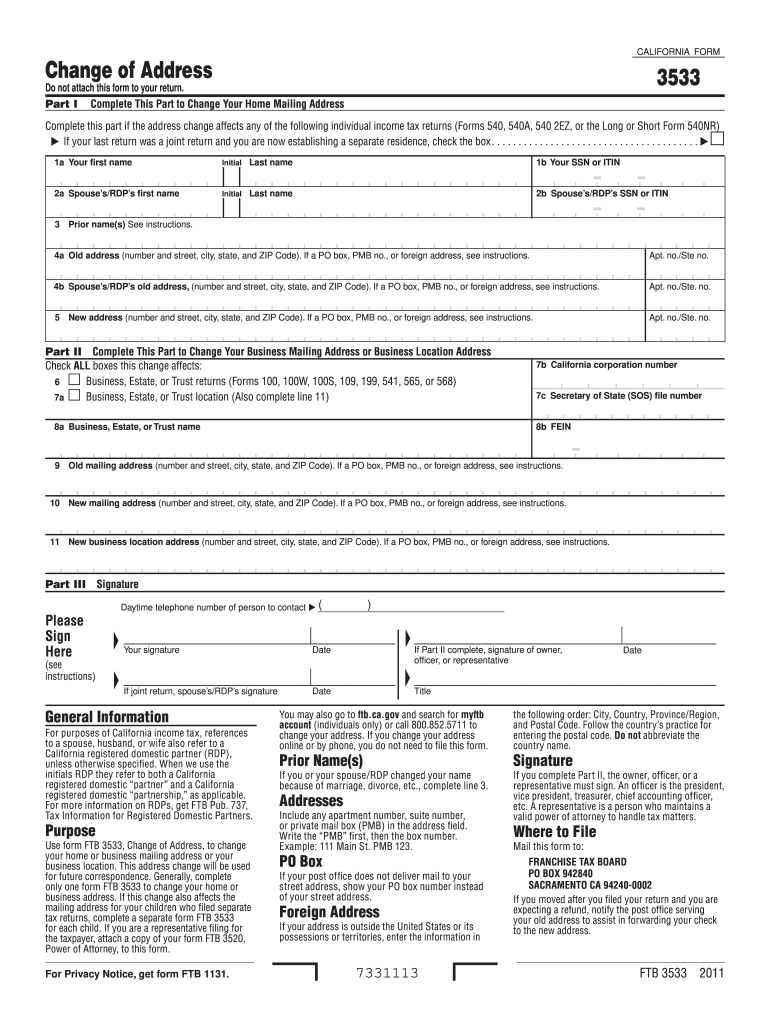 Get and Sign California Form 3533 2011