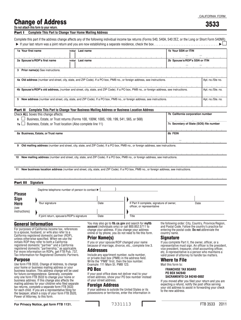  California Form 3533 2011