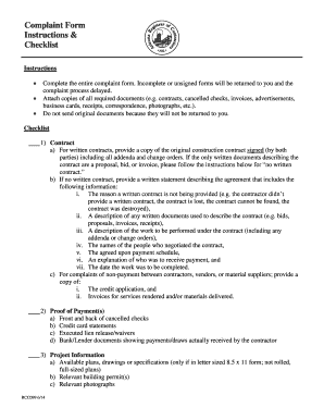 Az Registrar of Contractors Complaint  Form