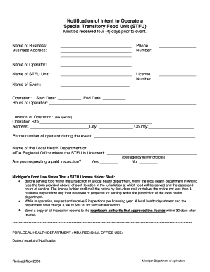 Get and Sign Notice Intent Michigan 2008-2022 Form