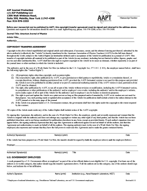 Transfer of Copyright Form