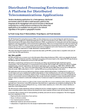 Distributed Processing Environment a Platform for Distributed