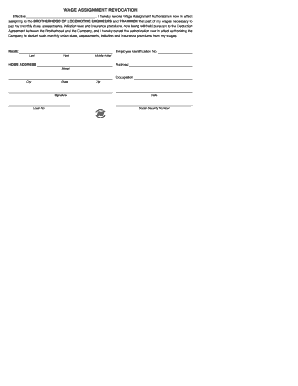 Wage Assignment Revocation Letter  Form