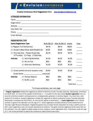 Printable Registration Form Envision Conference Envisionconference