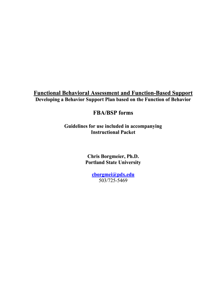  Forms Functional Analysis Behavior Support Plans Children with Autism 2003-2023