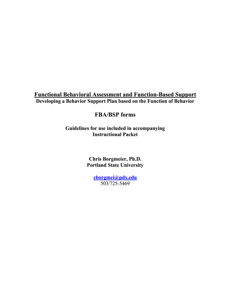  Forms Functional Analysis Behavior Support Plans Children with Autism 2003-2024