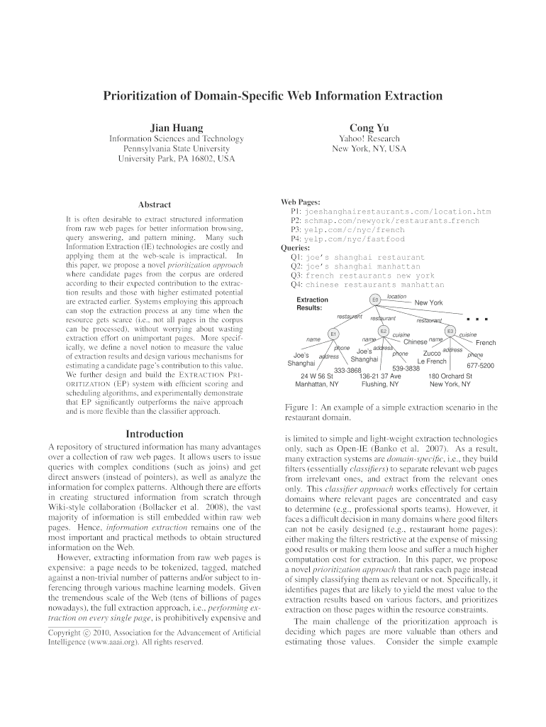 Prioritization of Domain Specific Web Information Extraction Eecs Umich