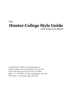 Download the Guide Hunter College CUNY Hunter Cuny  Form