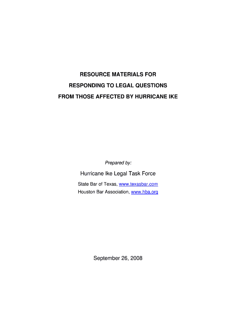 RESOURCE MATERIALS for RESPONDING to LEGAL  Form