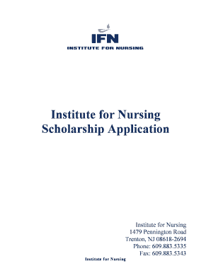 Institute for Nursing Scholarship Application Tesc  Form
