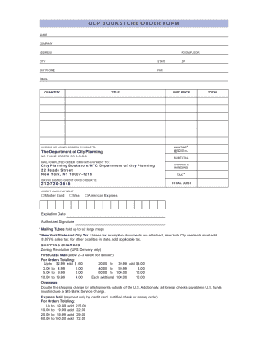 DCP Bookstore Publication Order Form NYC Gov Nyc