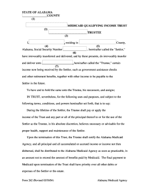 Alabama Medicaid Form 262 Printable