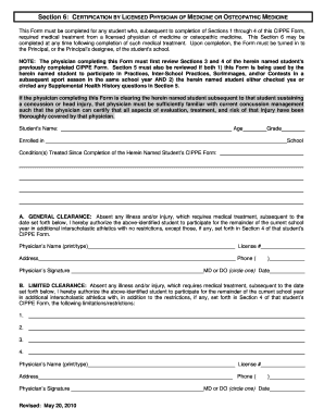 Revised May 20, This Form Must Be Completed for Any Student