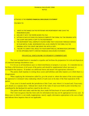 FINANCIAL DISCLOSURE STATEMENT COMMENTARY the Form Floydcounty in