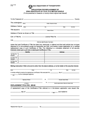 Iowa Dot Form 411033