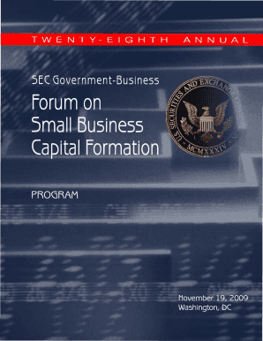 Welcome to the SEC Government Business Forum on Small Business  Form