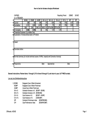 How to Use the Variance Analysis Worksheet  Form