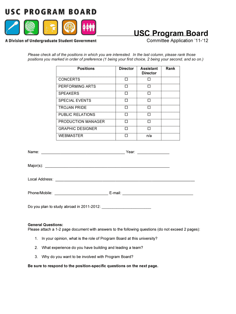 Committee Application  Form