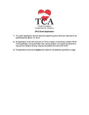 Grant Application Tca  Form