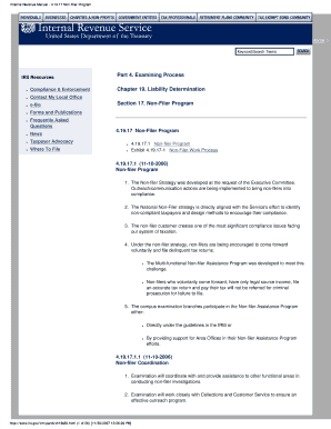 Internal Revenue Manual 4 19 17 Non Filer Program Famguardian  Form