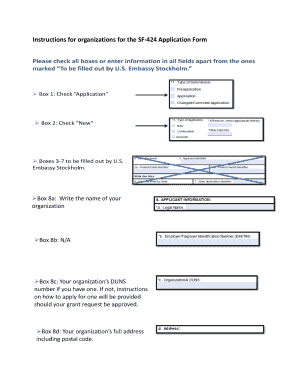 Instructions for Organizations for the SF 424 Application Form Photos State